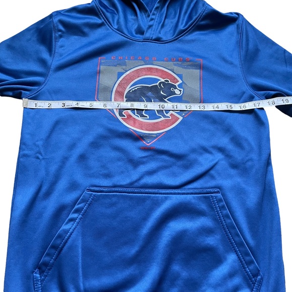 Youth MLB Chicago Cubs Blue Hooded Sweatshirt Sz Large - Picture 5 of 6